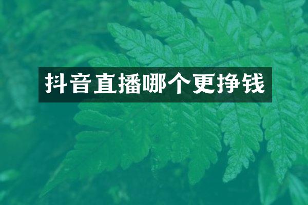 抖音直播哪个更挣钱