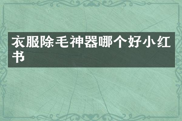 衣服除毛神器哪个好小红书