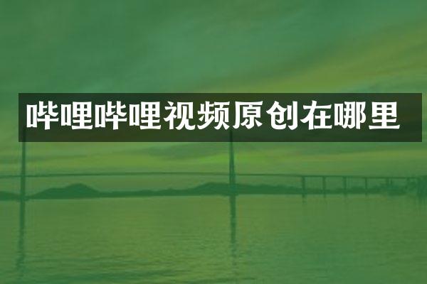 哔哩哔哩视频原创在哪里