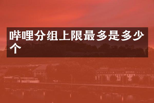 哔哩分组上限最多是多少个