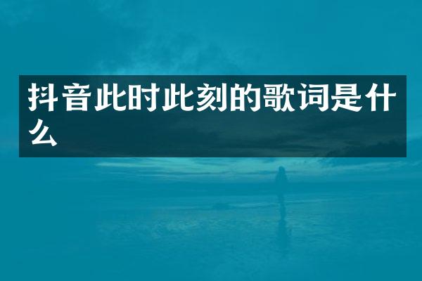 抖音此时此刻的歌词是什么