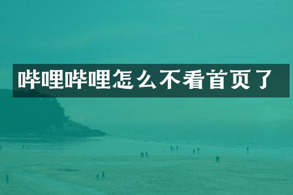 哔哩哔哩怎么不看首页了