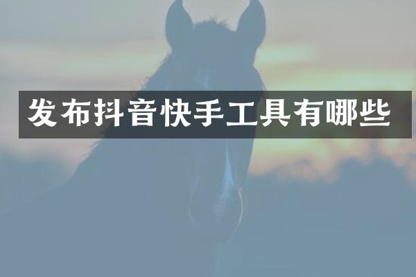 发布抖音快手工具有哪些