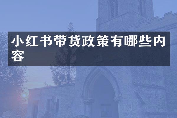 小红书带货政策有哪些内容