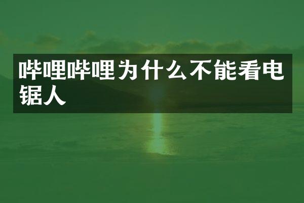 哔哩哔哩为什么不能看电锯人