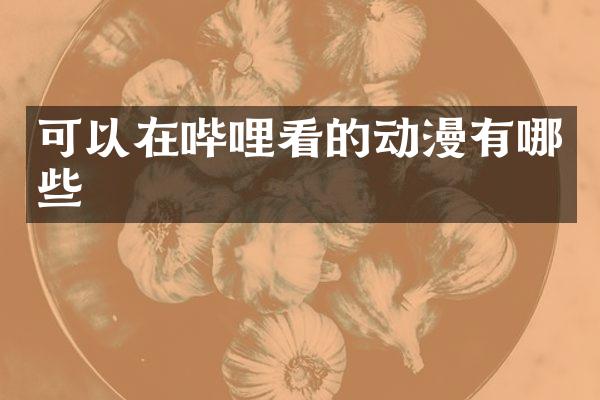 可以在哔哩看的动漫有哪些