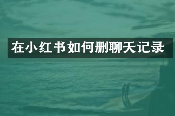 在小红书如何删聊天记录