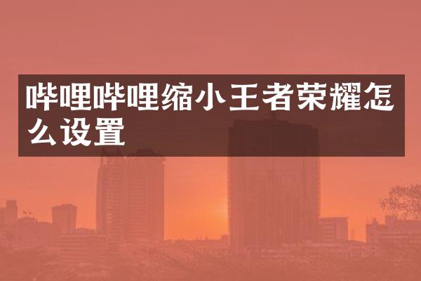 哔哩哔哩缩小王者荣耀怎么设置