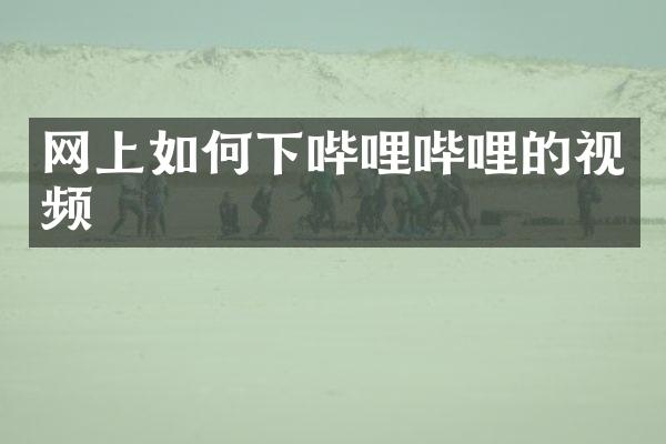 网上如何下哔哩哔哩的视频