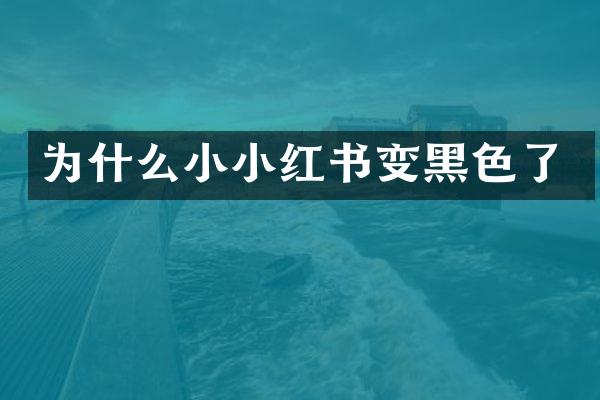 为什么小小红书变黑色了