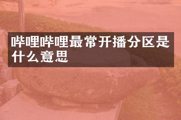 哔哩哔哩最常开播分区是什么意思