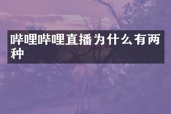 哔哩哔哩直播为什么有两种