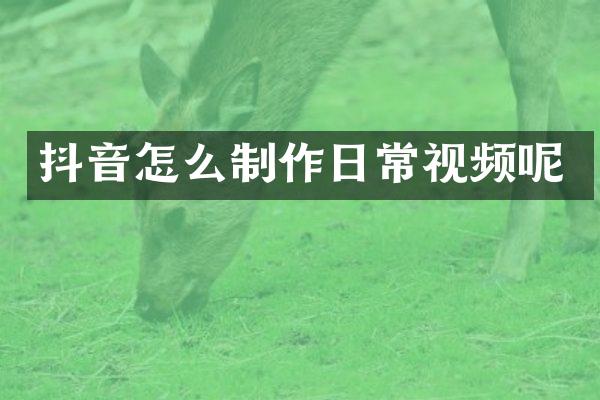 抖音怎么制作日常视频呢