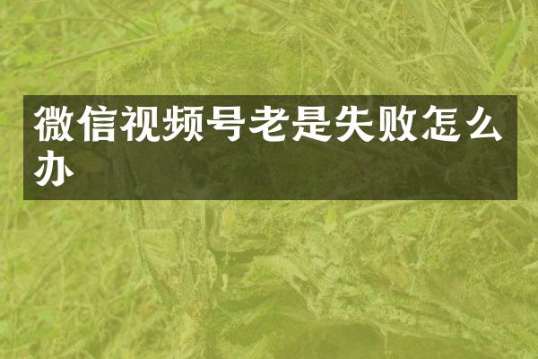微信视频号老是失败怎么办