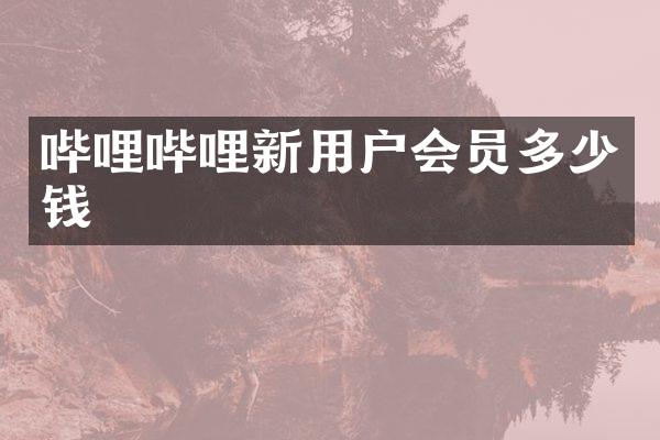 哔哩哔哩新用户会员多少钱