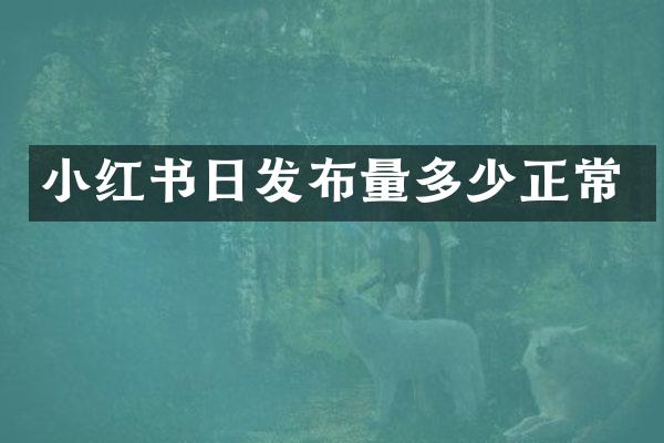 小红书日发布量多少正常