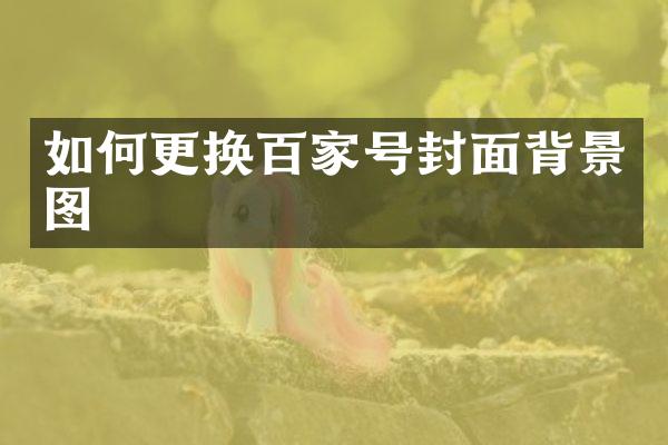 如何更换百家号封面背景图
