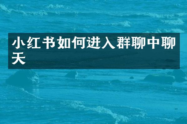 小红书如何进入群聊中聊天