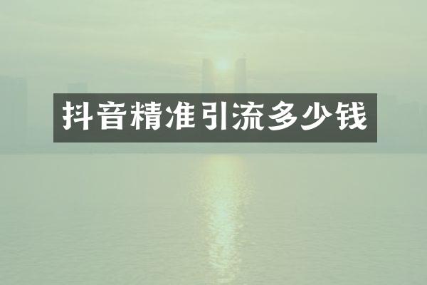 抖音精准引流多少钱