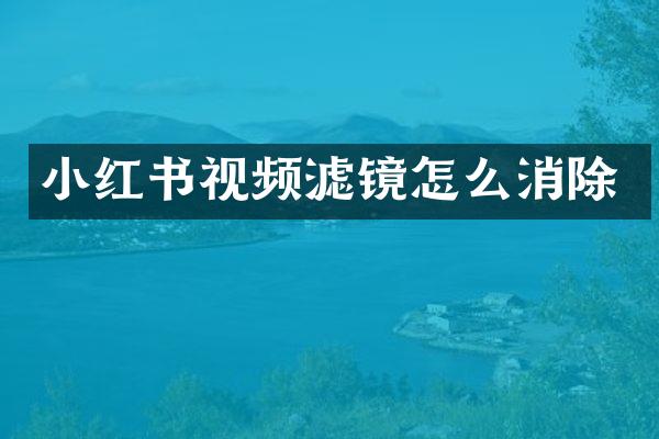 小红书视频滤镜怎么消除