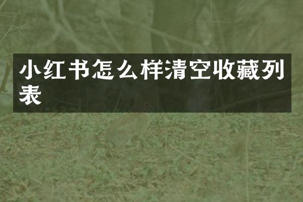 小红书怎么样清空收藏列表