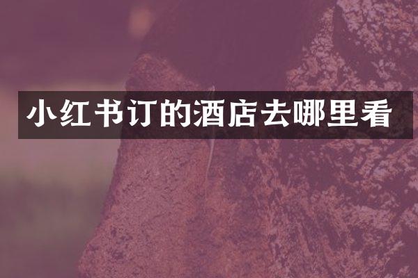 小红书订的酒店去哪里看