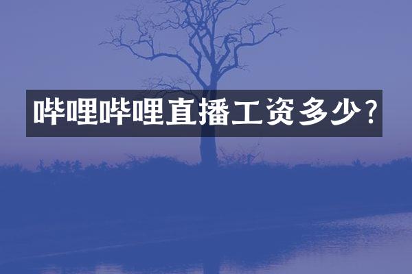 哔哩哔哩直播工资多少?