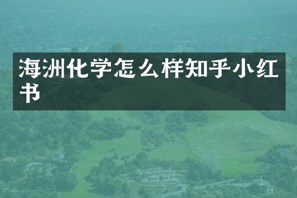 海洲化学怎么样知乎小红书