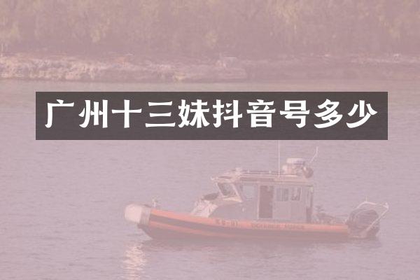 广州十三妹抖音号多少