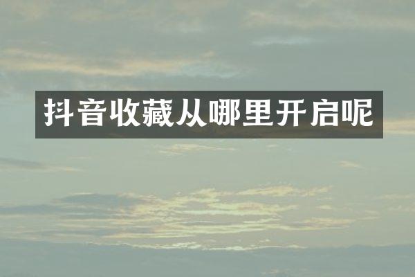抖音收藏从哪里开启呢