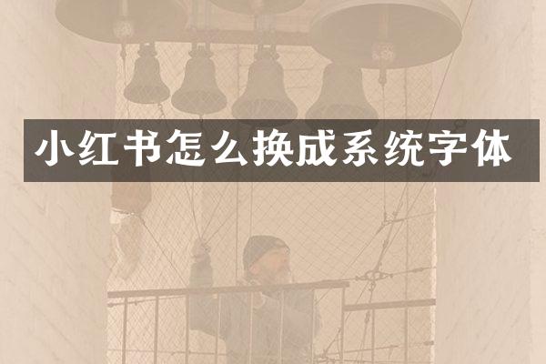 小红书怎么换成系统字体