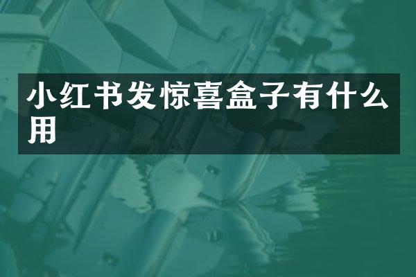 小红书发惊喜盒子有什么用