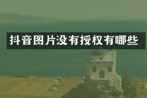 抖音图片没有授权有哪些