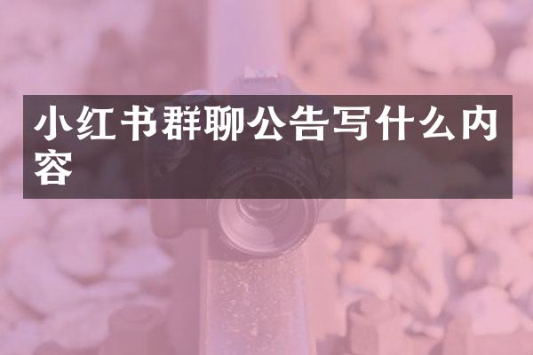 小红书群聊公告写什么内容