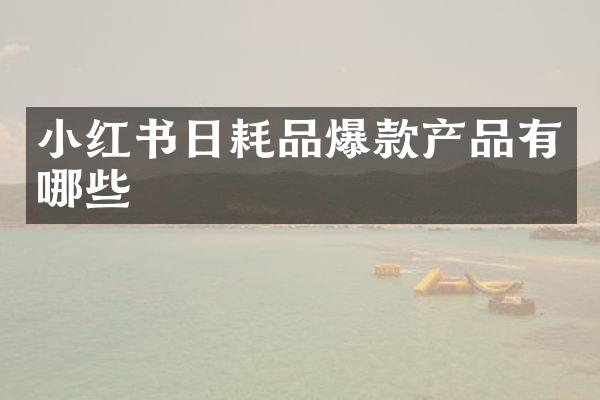 小红书日耗品爆款产品有哪些