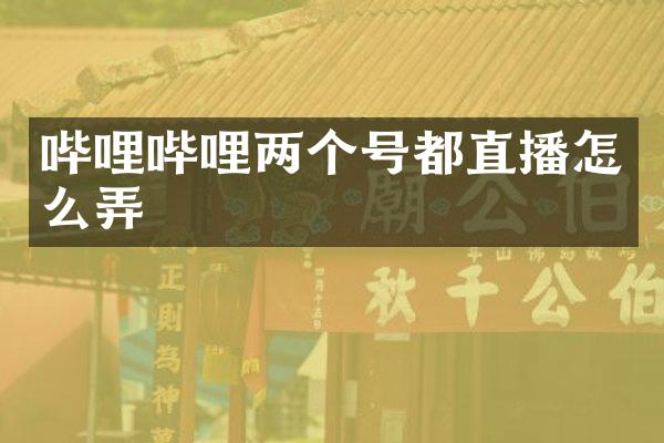 哔哩哔哩两个号都直播怎么弄