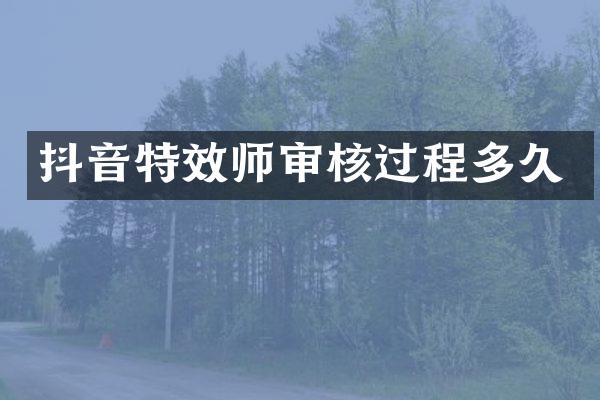 抖音特效师审核过程多久
