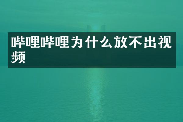 哔哩哔哩为什么放不出视频