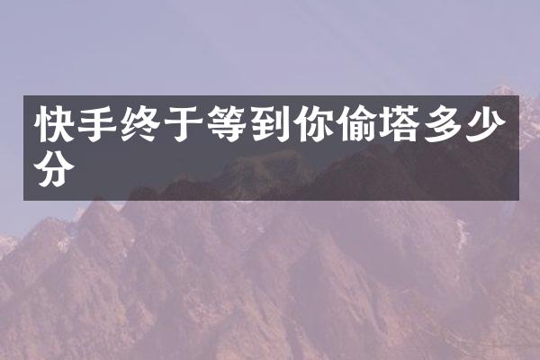 快手终于等到你偷塔多少分