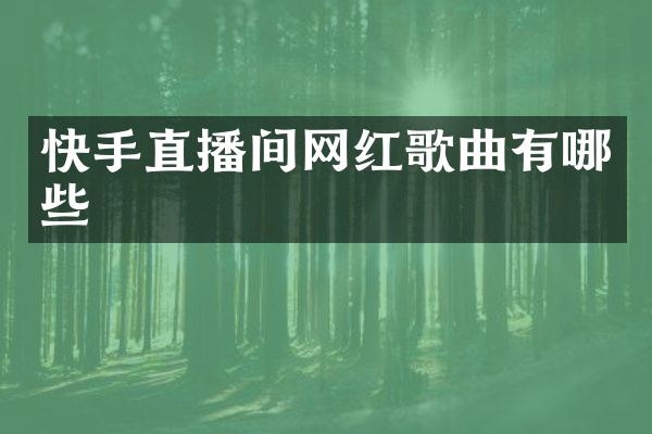 快手直播间网红歌曲有哪些