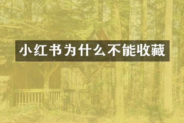小红书为什么不能收藏