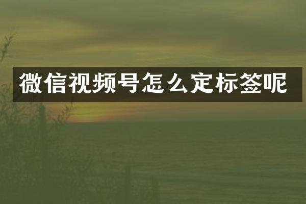 微信视频号怎么定标签呢