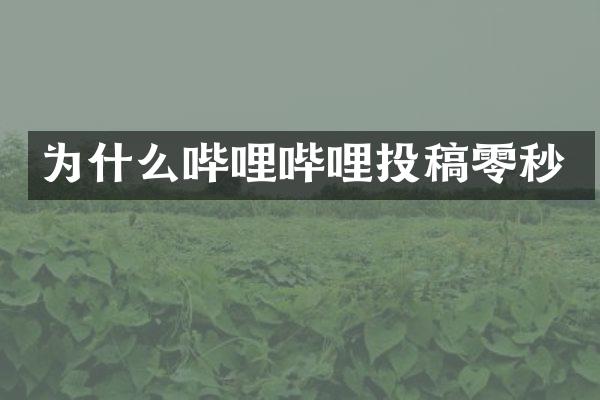 为什么哔哩哔哩投稿零秒