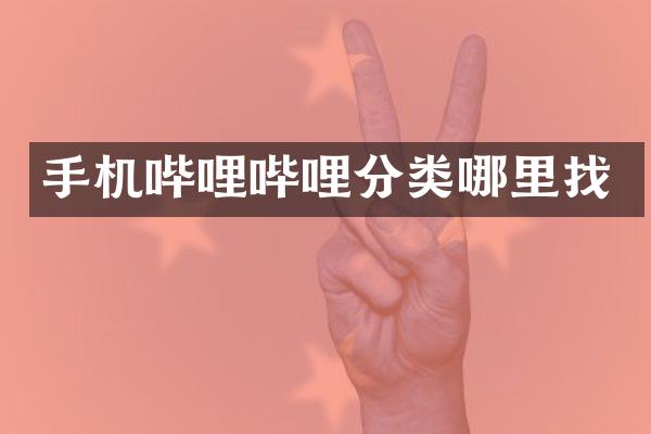 手机哔哩哔哩分类哪里找