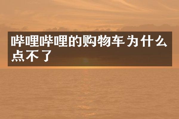 哔哩哔哩的购物车为什么点不了