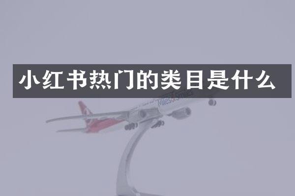 小红书热门的类目是什么
