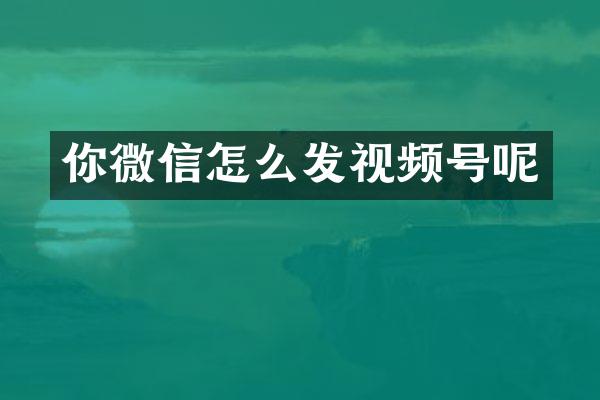 你微信怎么发视频号呢