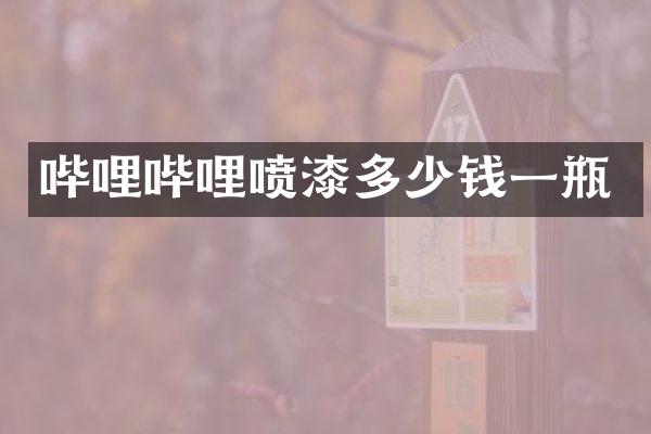 哔哩哔哩喷漆多少钱一瓶