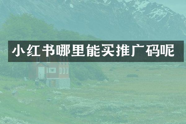 小红书哪里能买推广码呢
