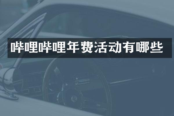 哔哩哔哩年费活动有哪些